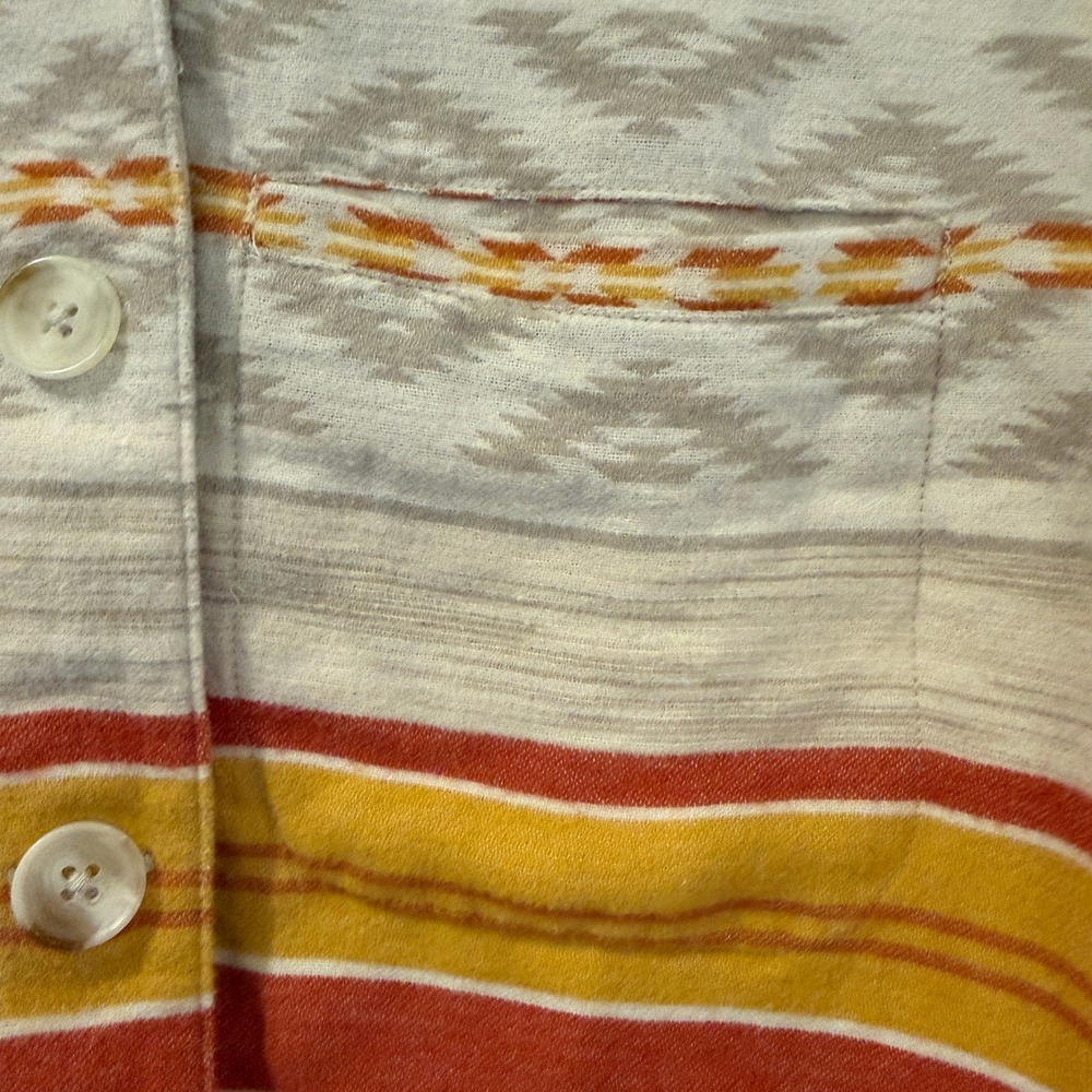 Pendleton Womens Small Southwestern Stripe Hooded Button Front Jacket Drawstring - Picture 7 of 16